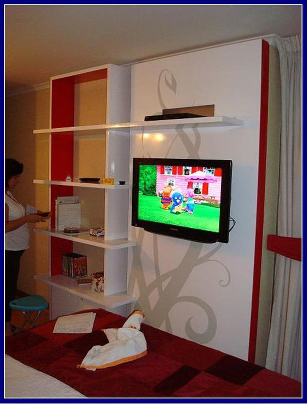 mueble mural de televisión dormitorios