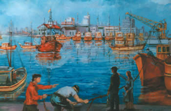 El Regreso de la Barca San Antonio Oil Canvas