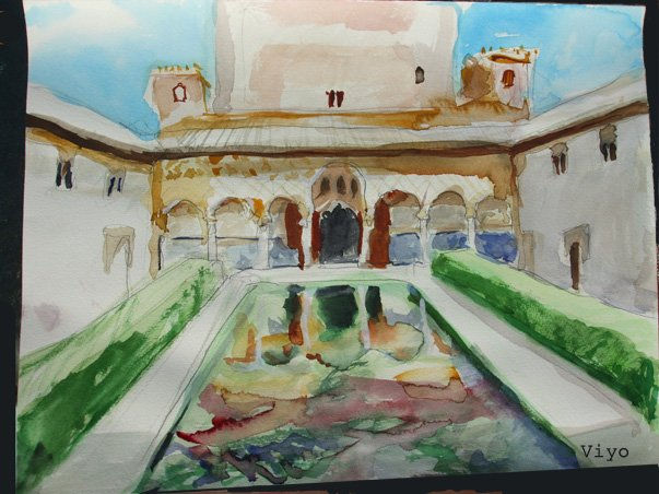 "patio de los arrayanes" Watercolour Paper Others