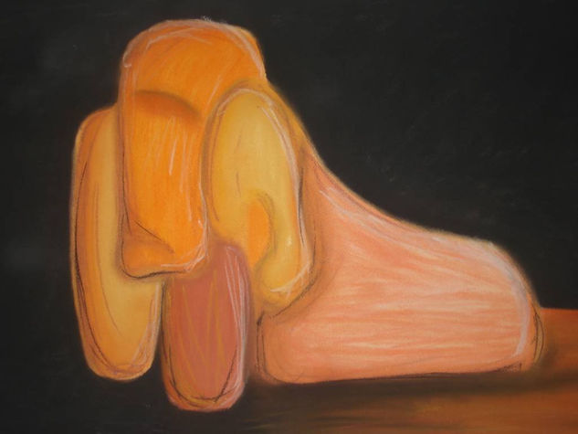 Muestra Descarnada Pastel Paper Figure Painting