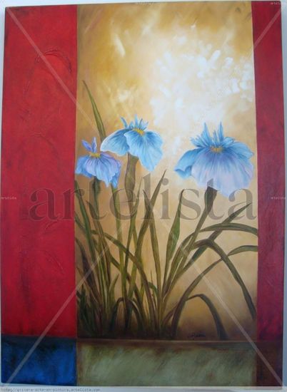 Lillys Oil Canvas Floral Painting