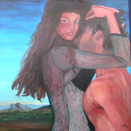 JUNTOS HASTA LA MUERTE Oil Canvas Figure Painting