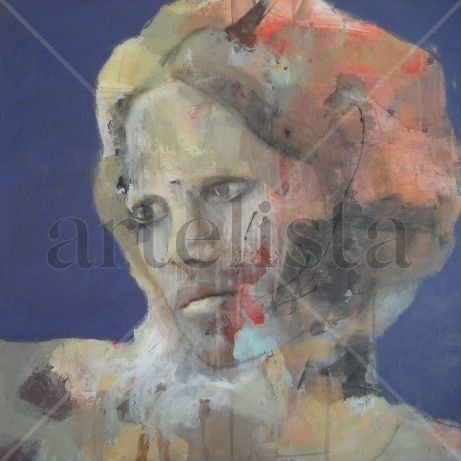 mujer en azul Oil Canvas Figure Painting