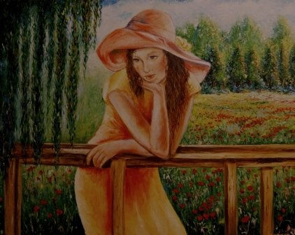 auto ritrato Oil Textile Portrait