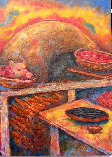 EL ASADO HUILENSE Oil Canvas Still Life Paintings