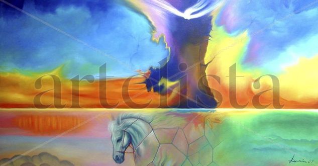 UNICORNIO AZUL Oil Canvas Landscaping