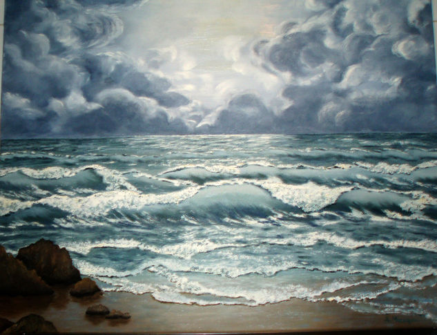 oleaje en el mar (1) Oil Canvas Marine Painting