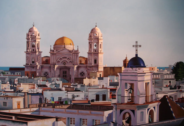 Azoteas de la Catedral Óleo Lienzo Paisaje