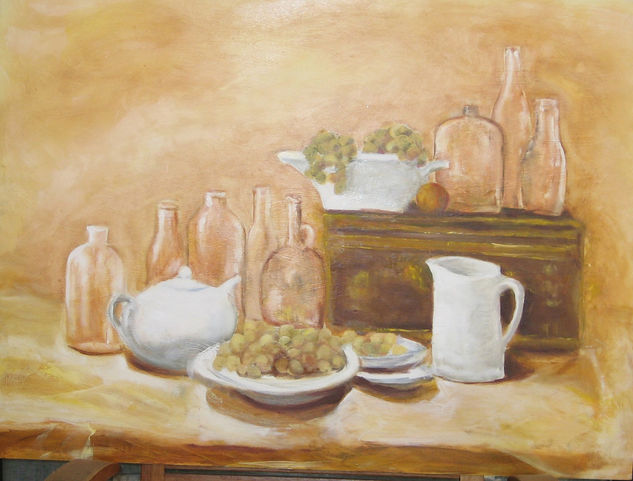 BODEGÓN OCRE Mixed media Canvas Still Life Paintings