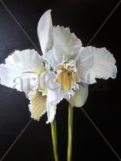 orquidea Oil Panel Floral Painting