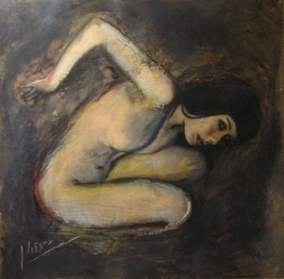 Autoproyección X Mixed media Panel Nude Paintings