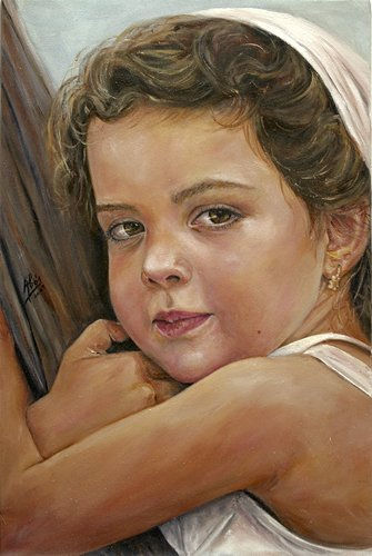 La petite Héléna Oil Canvas Portrait