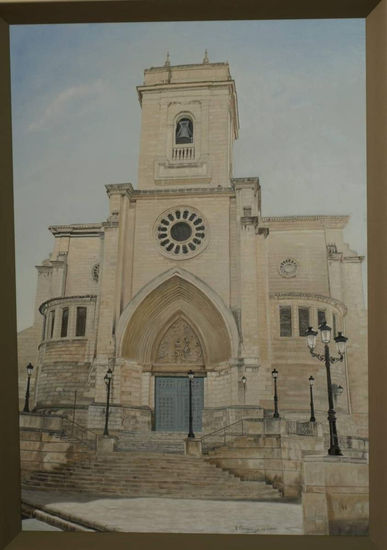 Catedral, Albacete Óleo Tabla Paisaje