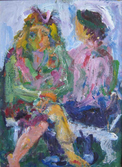 Pareja incomunicada Acrylic Canvas Figure Painting