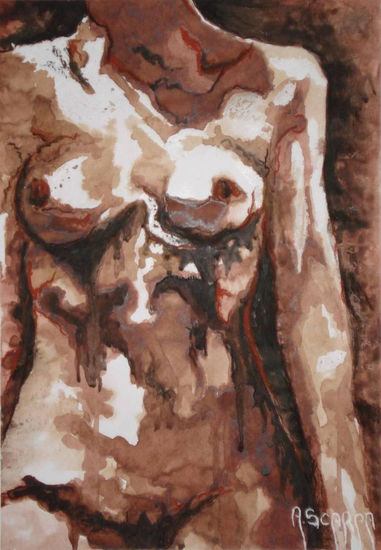 Desnudo Media Mixta Papel Desnudos