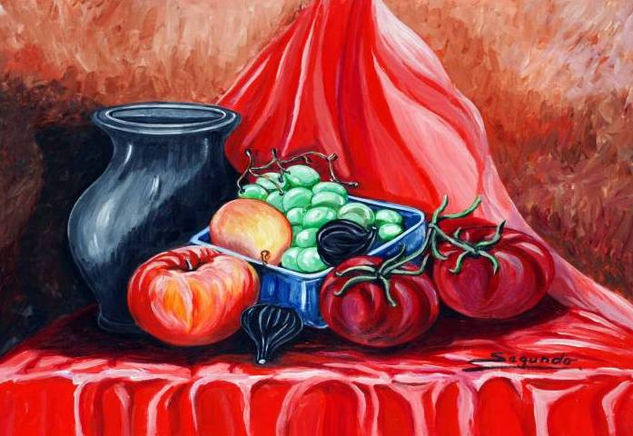 BODEGON UVAS Acrylic Card Still Life Paintings