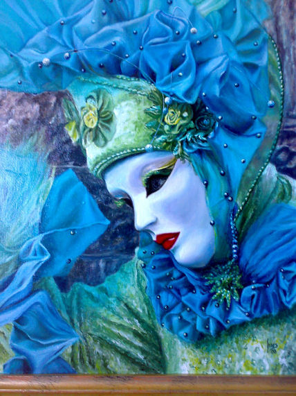 Máscara en azul