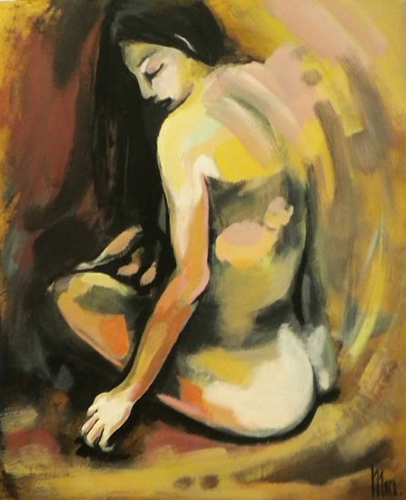 S/T Acrylic Panel Nude Paintings