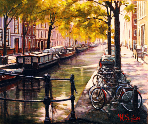 AMSTERDAM.- BICICLETAS Oil Canvas Landscaping