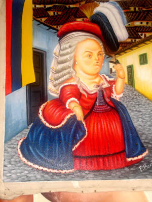 Dama del Pueblo Colonial Oil Canvas