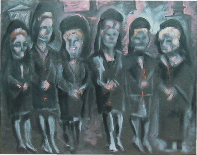 "VIUDAS DE DIOS 8" Oil Canvas Figure Painting