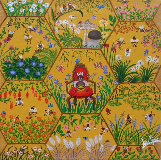 La abeja reina en su trono