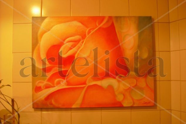 Rosa con Rocio Oil Canvas Floral Painting