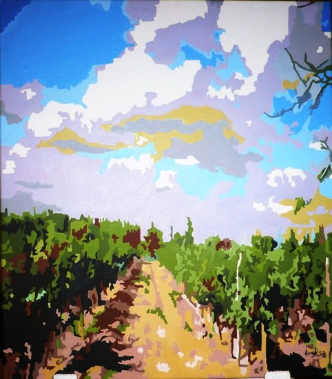 "VIÑEDO EN PRODUCCION" Oil Canvas Landscaping