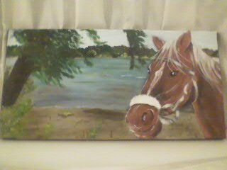 caballo en el rio