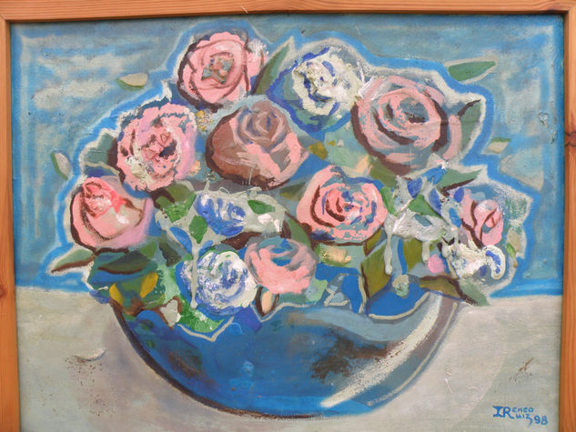 ROSAS ESTRAÑAS Mixed media Panel Floral Painting