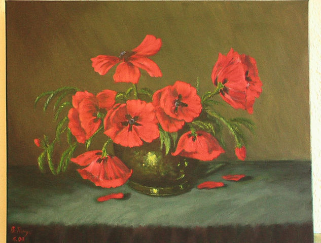 Amapolas Acrylic Canvas Floral Painting