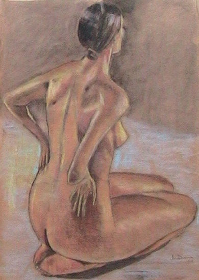 estudio de mujer Pastel Paper Figure Painting