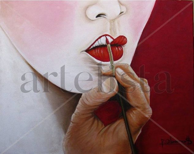 Travestido de geisha Oil Canvas Figure Painting