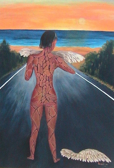 el camino de la esperanza Acrylic Canvas Figure Painting