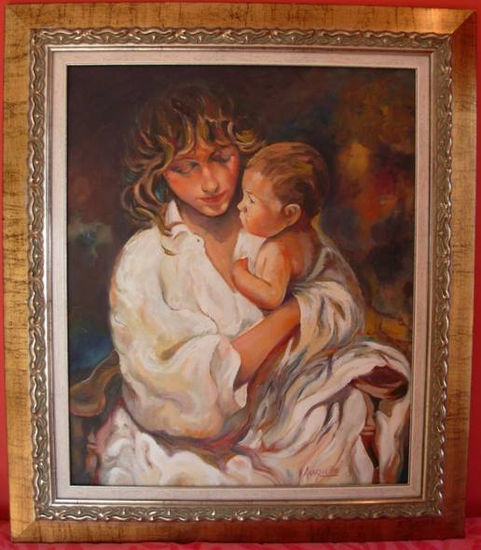 Maternidad Óleo Lienzo Retrato