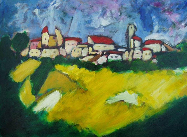 Un pueblico Oil Canvas Landscaping