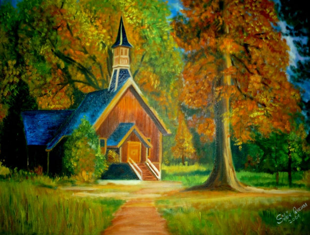 Casa en Otoño Oil Canvas Landscaping