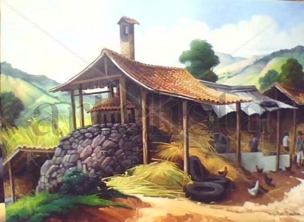 Viejo Trapiche Oil Canvas Landscaping