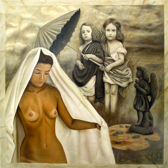 Angeles del Tiempo Oil Canvas