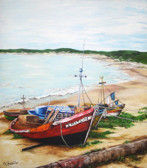 Mensajeros del Mar Oil Canvas Marine Painting