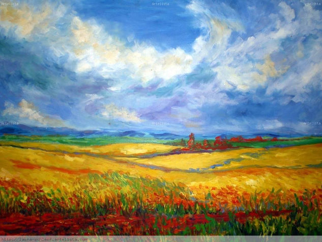 campo chileno Oil Canvas Landscaping