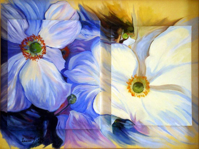 anémonas Oil Canvas Floral Painting