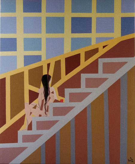 "Los Sueños del Laberinto: Escalera" Oil Canvas Figure Painting