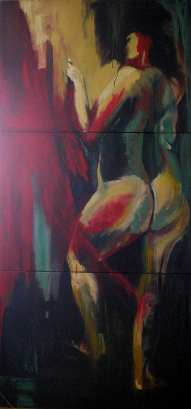 mujer IV, en rojo