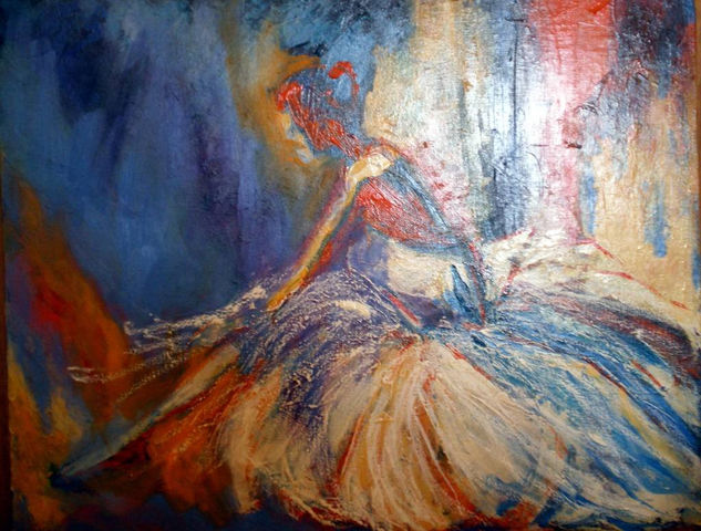 bailarina Oil Textile Figure Painting