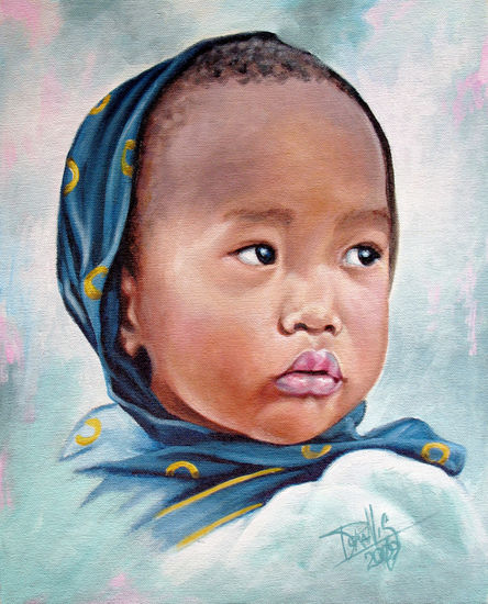 Niño de África 12 Acrílico Lienzo Retrato