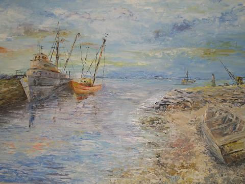 "Puerto San Antonio" Oil Panel