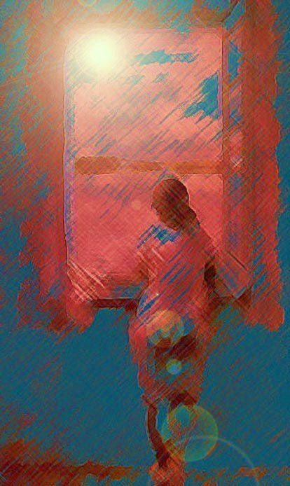 muchacha en la ventana