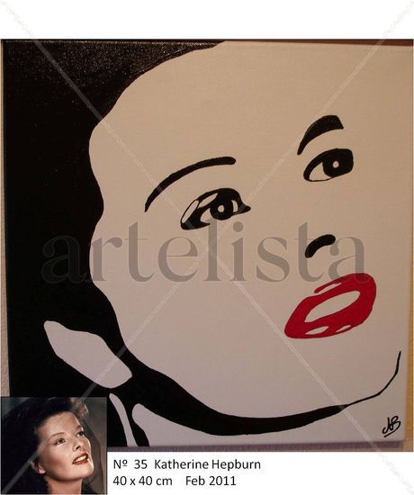 Katherine Hepburn Acrylic Canvas Portrait