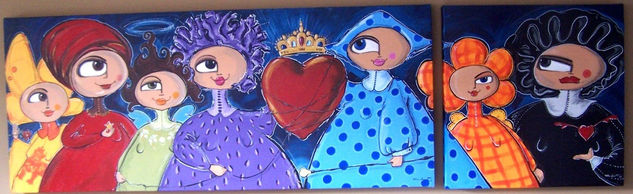 AQUI EL CORAZON ES EL QUE MANDA Acrylic Panel Figure Painting